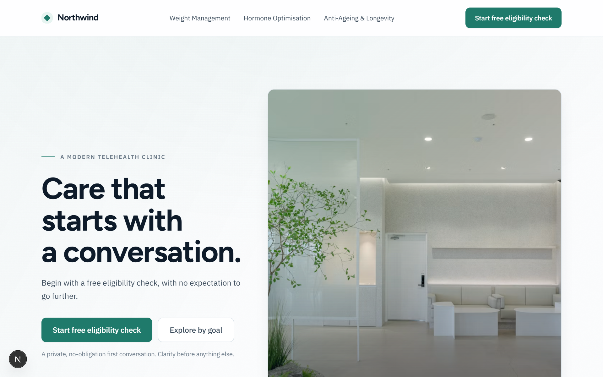 Clinical Premium clinic look - ClinicBuilt archetype preview