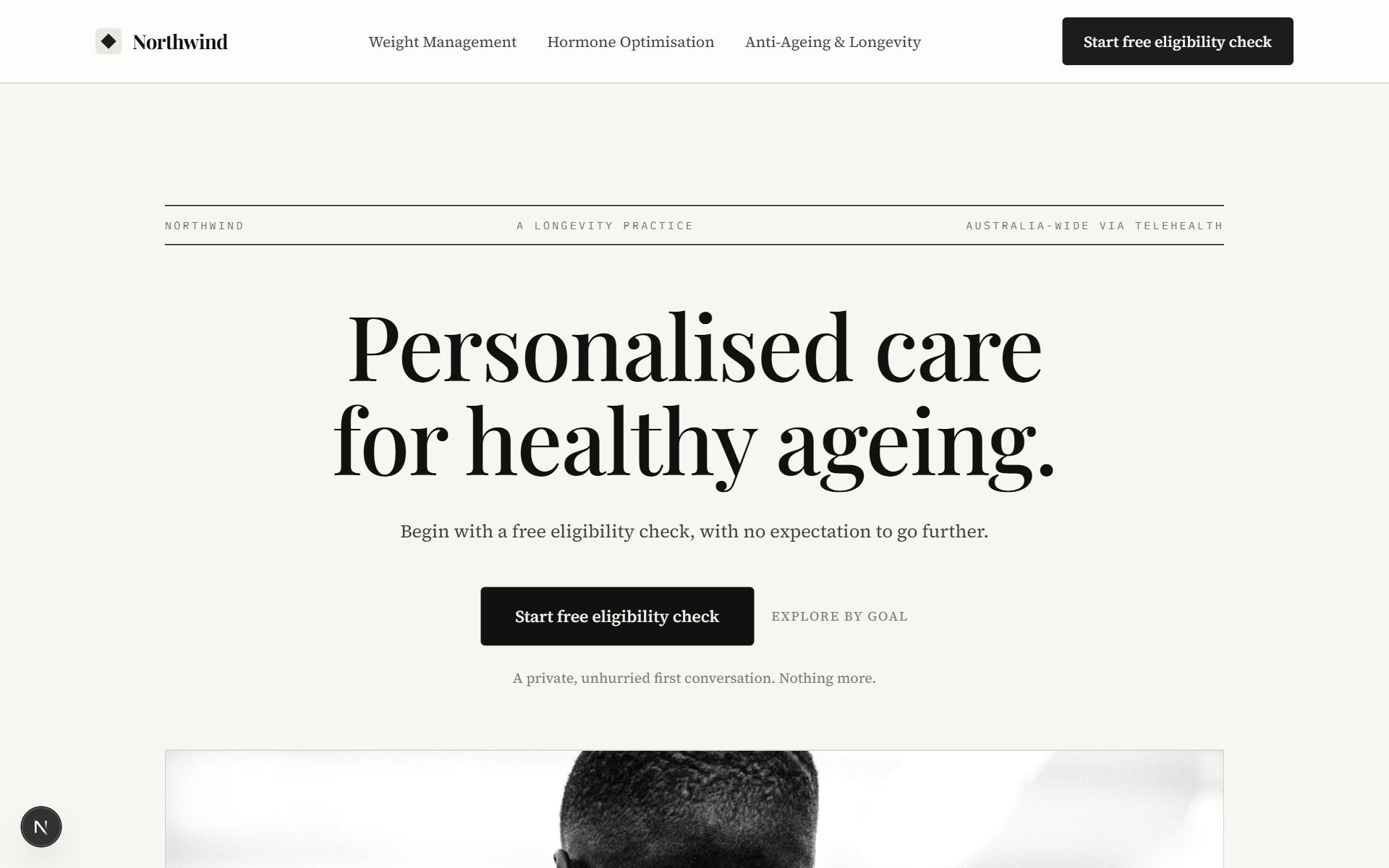Mono Editorial clinic look - ClinicBuilt archetype preview